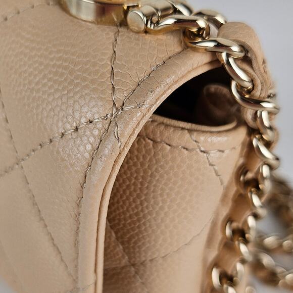Chanel Nano Coco Top Handle Flap Bag Light Beige Caviar Gold Hardware 24K - Picture 7 of 11